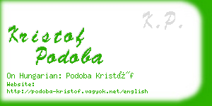 kristof podoba business card
